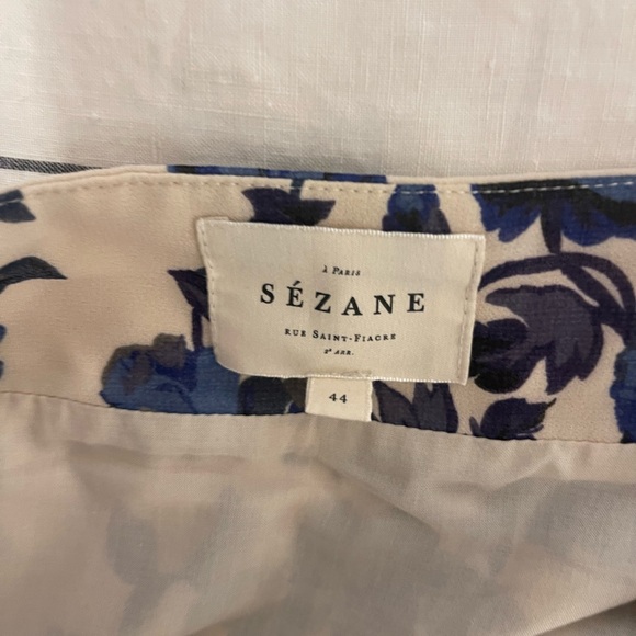 Sezane Blue Floral Midi Skirt Size EU 44 - Picture 10 of 10